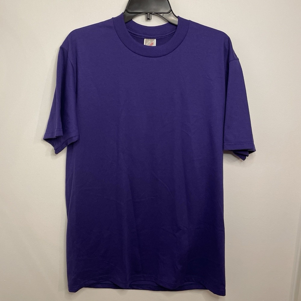 JERZEES Vintage Sz Large Purple T Shirt 50/50 Heavyweight Made In USA